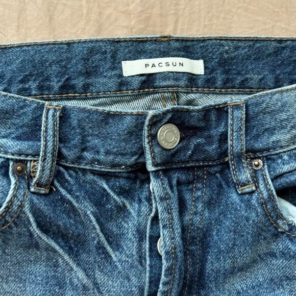 PacSun Women's Blue and Navy Jeans - Picture 5 of 6
